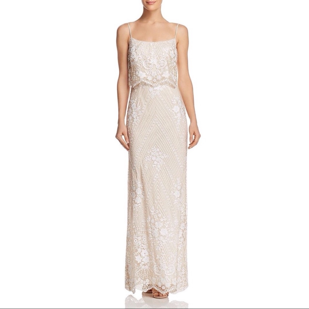 Adrianna Papell Pearl Sequin Popover Dress